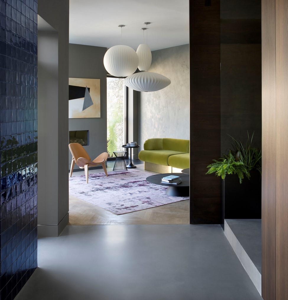 intérieur sol béton poli quartzé